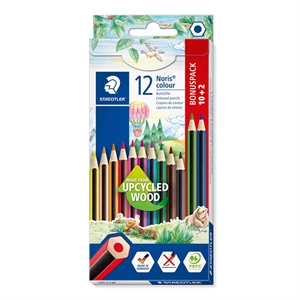 Staedtler Crayon de couleur Noris en bois recyclé assorti (10+2)